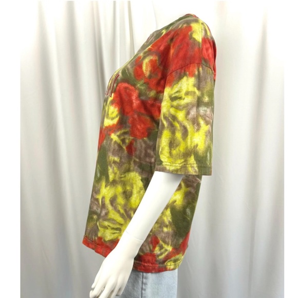 Vintage 90’s Z. Cavaricci Tie Dye Abstract in Red Yellow + Green - M/L - Cotton - Picture 4 of 7